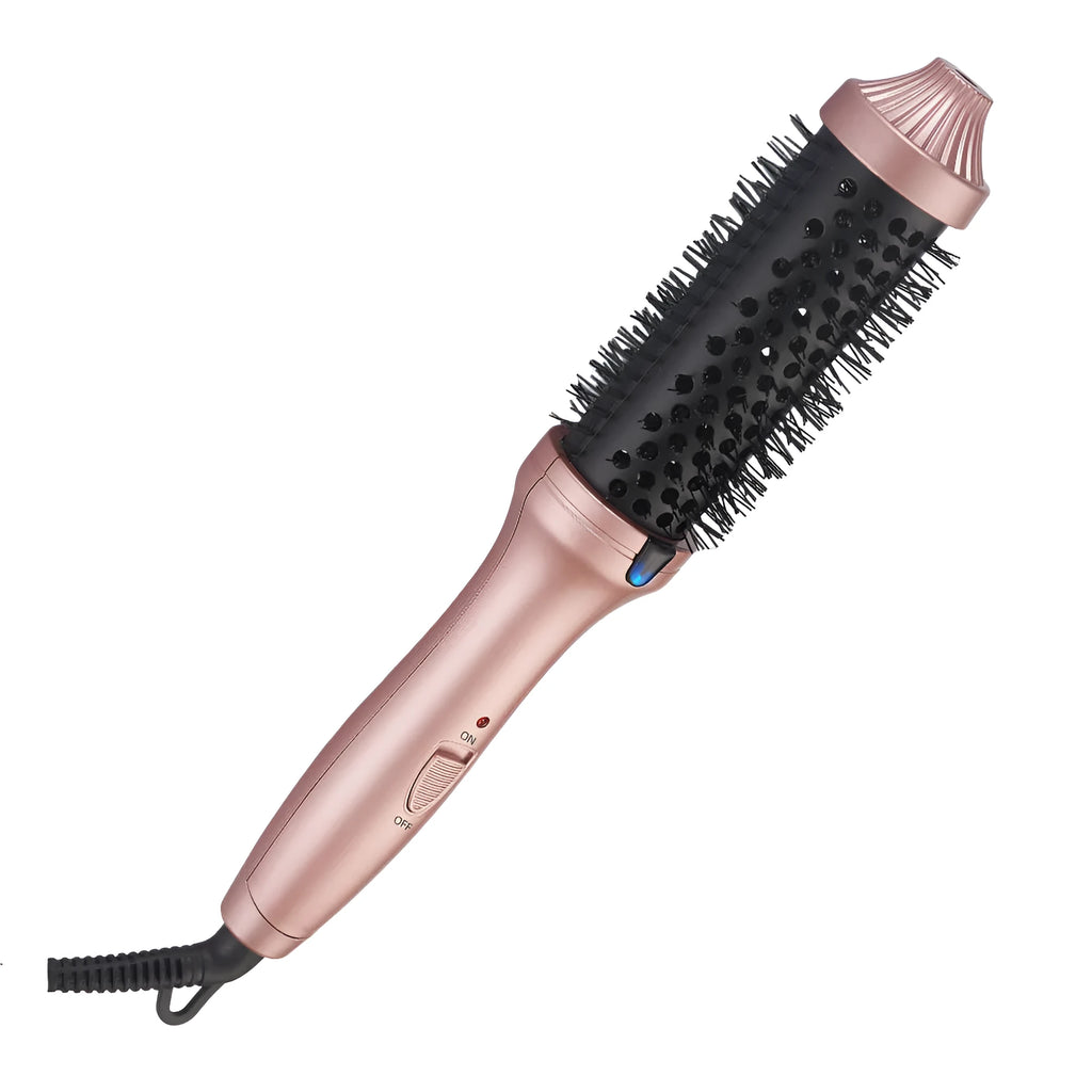 Electric hair styling comb with 31mm heat conductor and included heat spray and plastic clips