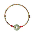 Handmade colourful braided rope bracelet with peace buckle closure, natural style unisex accessory