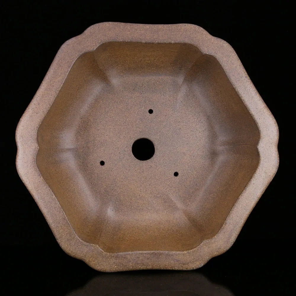 Handmade large purple sand flower pot in hexagonal or Begonia Basin style