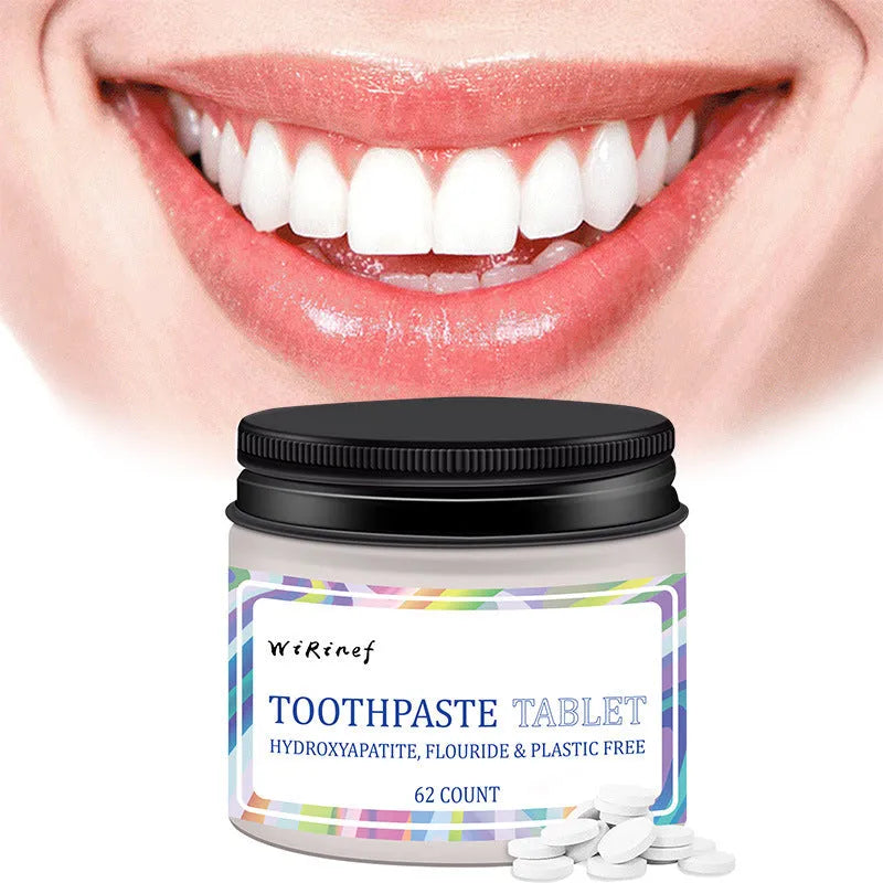 Pack of 62 TP19 solid toothpaste chewing tablets for portable oral hygiene