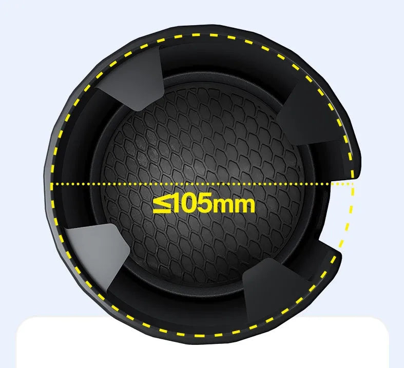 Matte black ABS car cup holder expander with adjustable base for extra large bottles