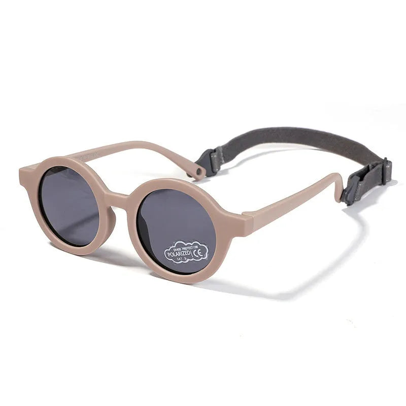 Children's silicone sunglasses for toddlers 0-3 years with round frame and UV400 protection