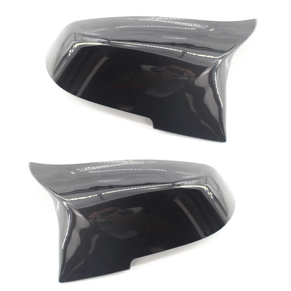 Modified horn rear-view mirror shells in paint bright black for BMW 3 Series 4 Series