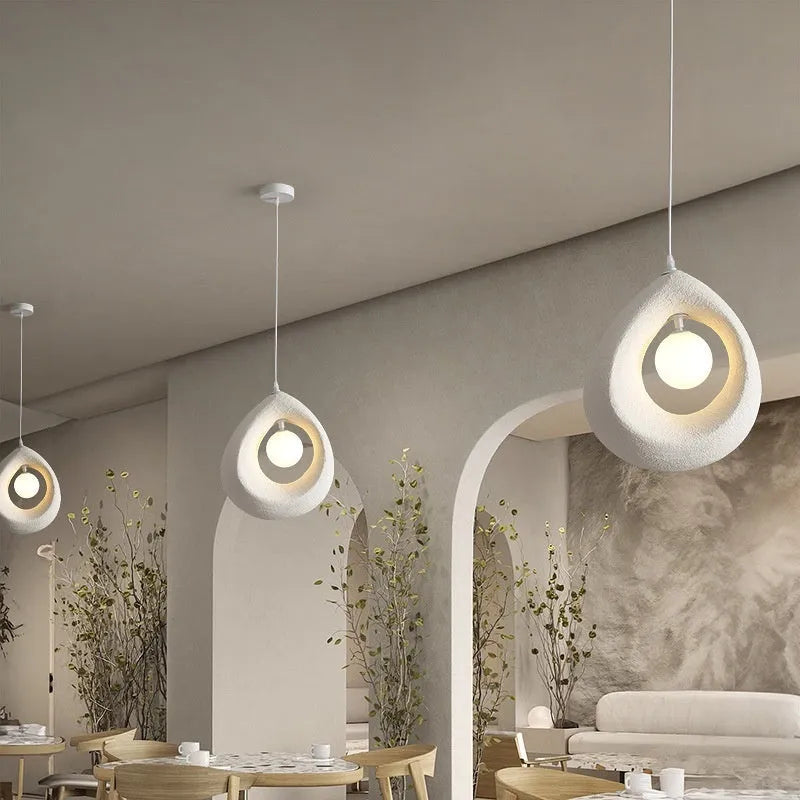 Sili Style retro modern ceiling chandelier with milky white lampshade for dining room