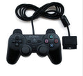 PlayStation 2 wired vibration game controller with USB connection in bare metal finish