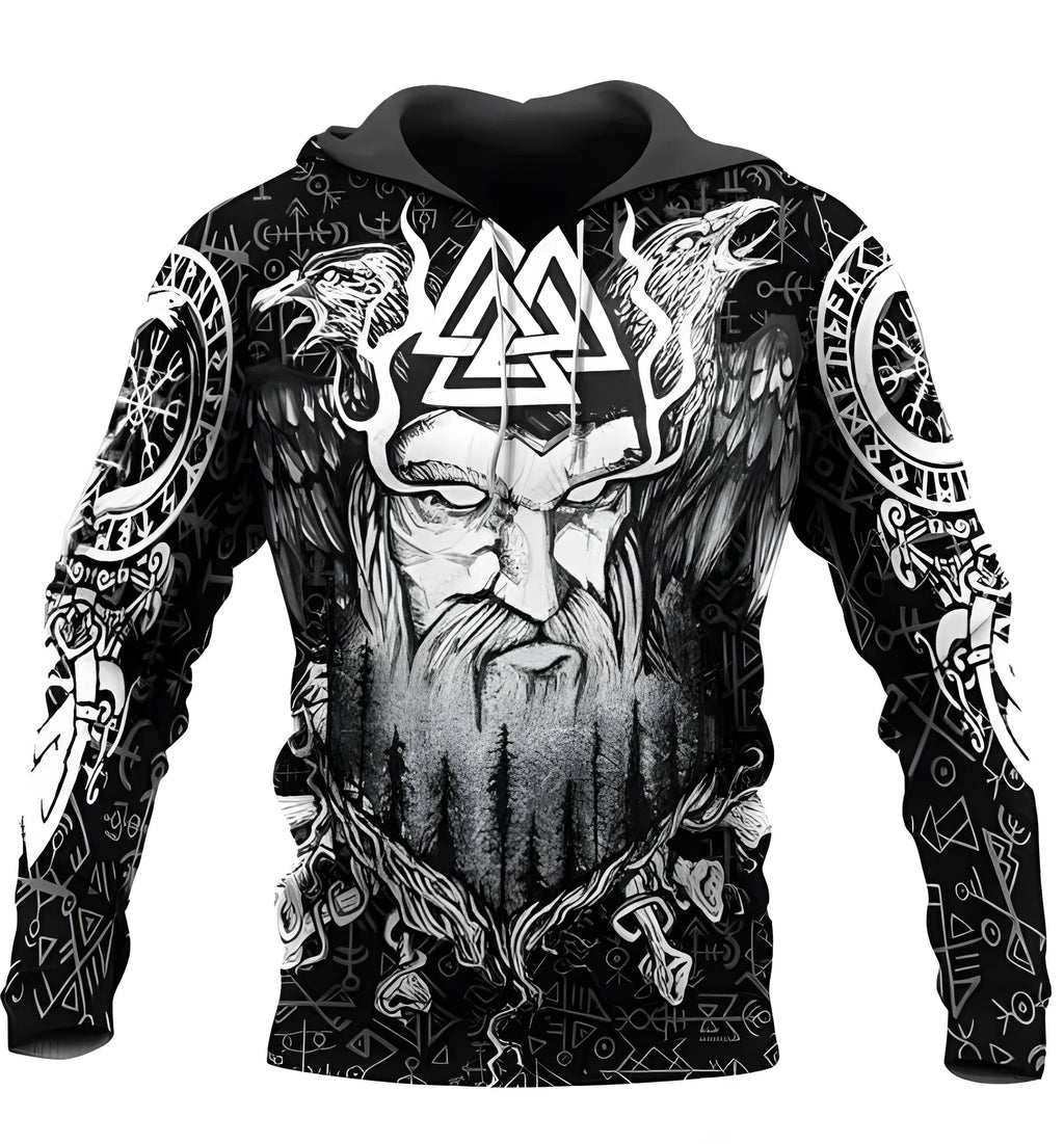 Men's 3D digital printing hoodie pullover in polyester with full-colour graphic on front