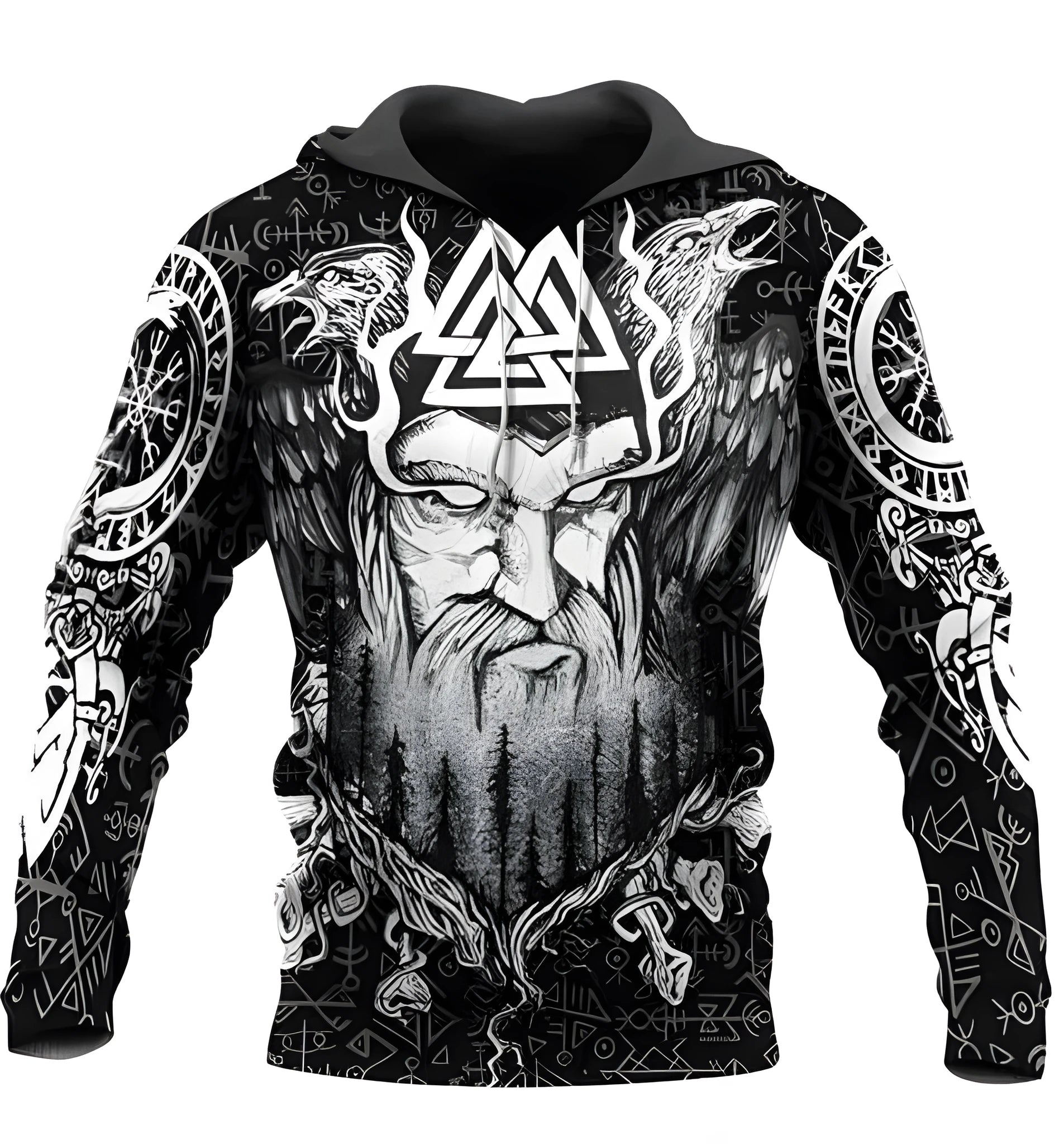 Men's 3D digital printing hoodie pullover in polyester with full-colour graphic on front
