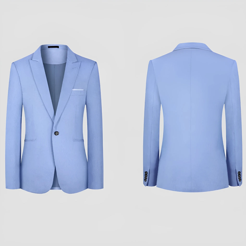 Men's western casual suit jacket in pink or light blue colour options