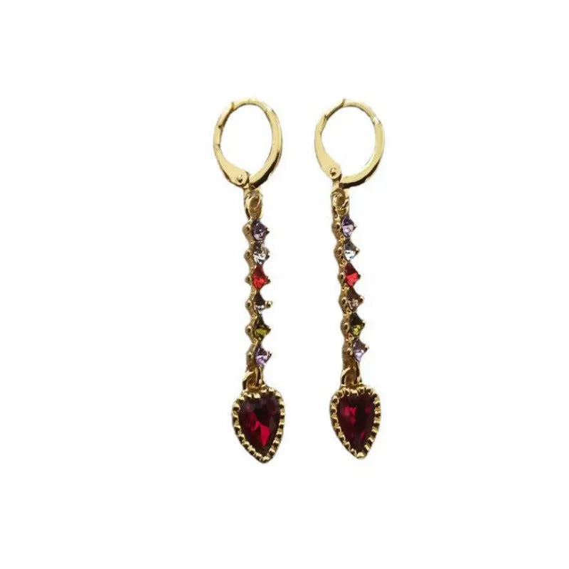 Women's heart-shaped fashion earrings with gold electroplated finish on alloy construction