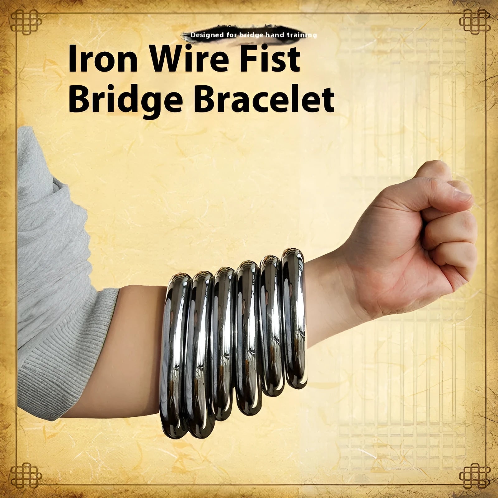 Wing Chun Power Carbon Steel training ring showing its circular form and electroplated metallic finish.