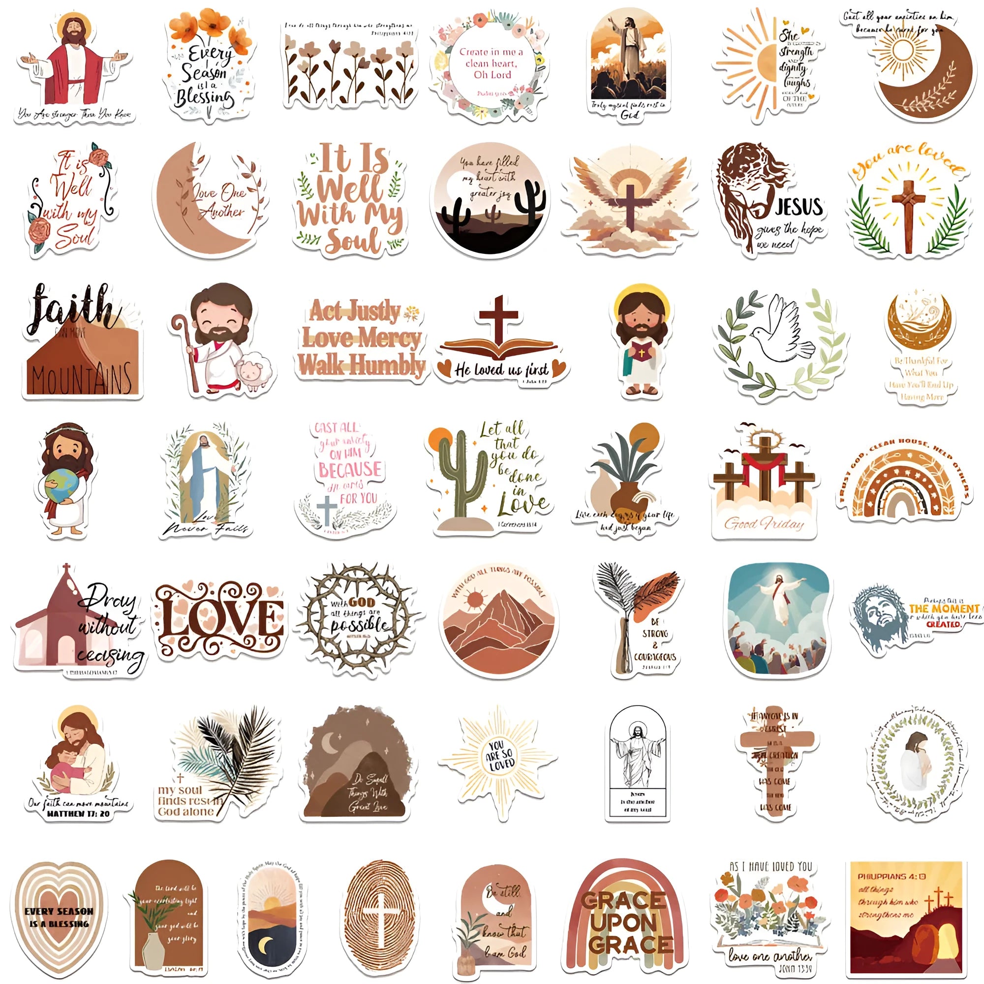 50 graffiti stickers in random patterns for laptop and phone decoration