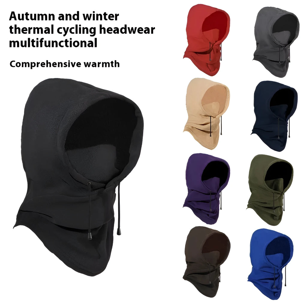 Thermal windproof cycling sports mask in polar fleece black free size unisex face cover