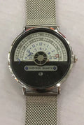 Men's silver sports watch with round 40mm dial and stainless steel strap