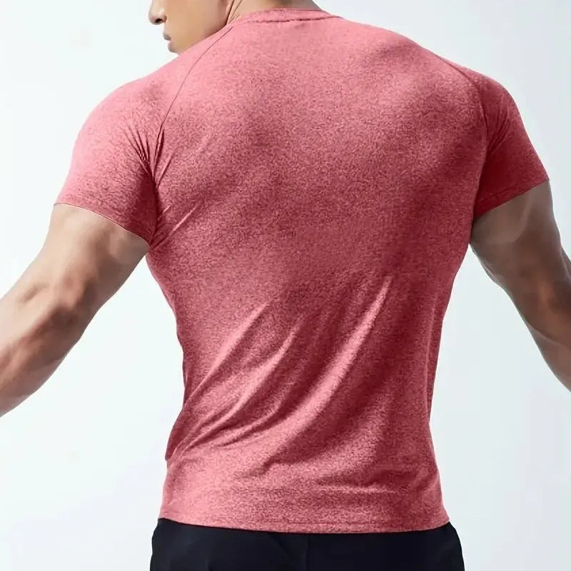 Casual round neck short sleeve t-shirt in quick-drying stretch fabric