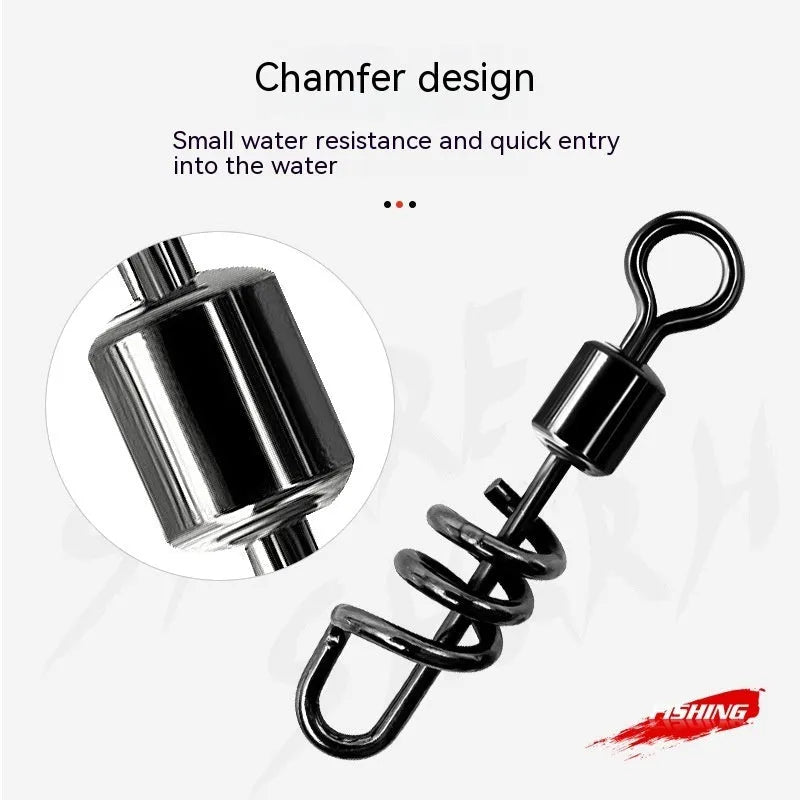 Stainless steel fishing swivel connector with 8-shaped rings in multiple sizes