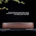 Handmade antique-style rectangular purple clay flower pot for plants