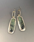 Two-tone marble pattern geometric alloy earrings with simple design