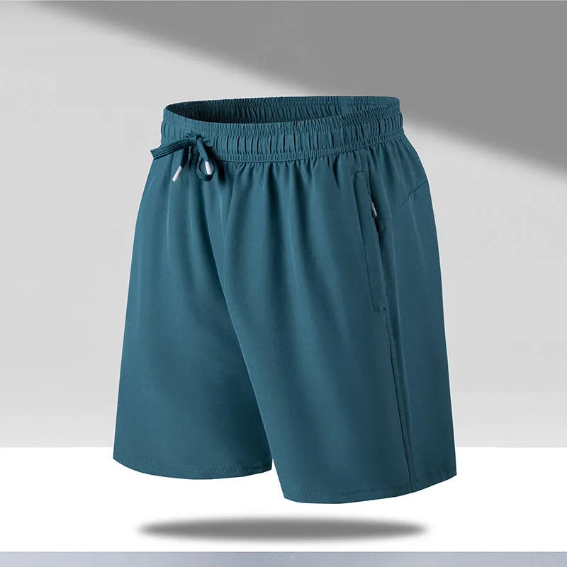 Men's loose fit quick-drying beach shorts in polyester ice silk fabric available in multiple colours