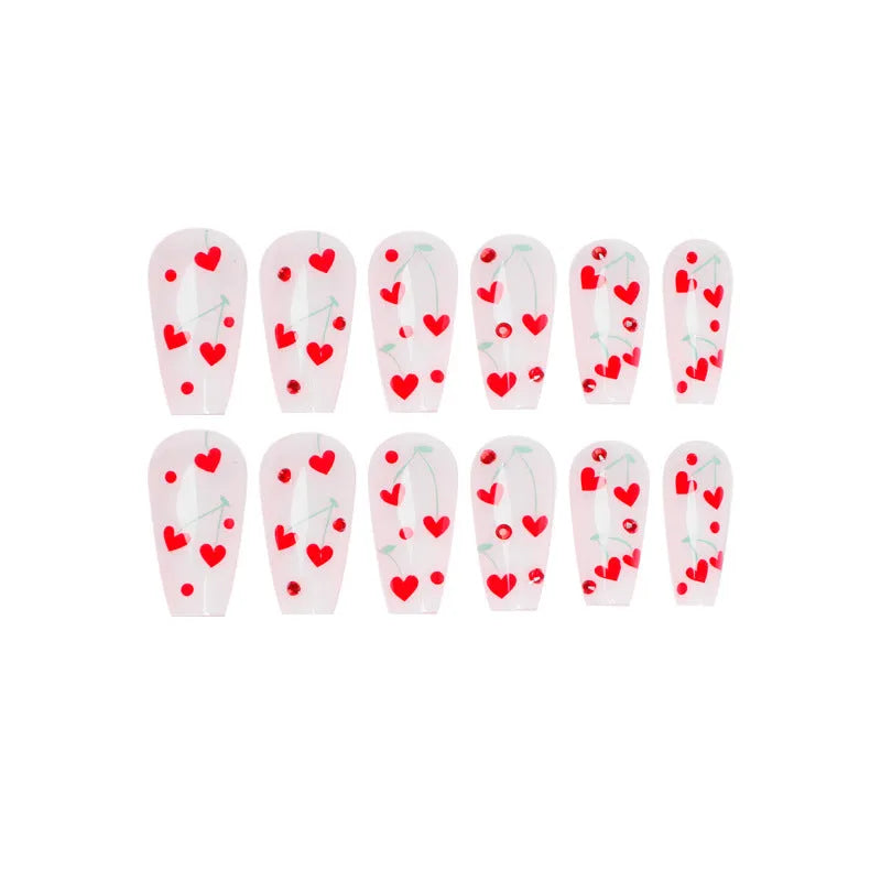 French Love Red Diamond small cherry nail art armor sheets in colour JP1601 with adhesive glue