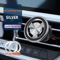 Car air vent magnetic phone holder in silver and black with alloy ABS construction