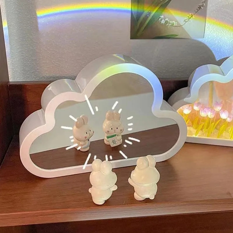 Tulip-shaped LED night lamp with decorative mirror photo frame in multiple colour options