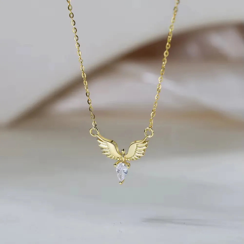 Women's sterling silver necklace with an eagle pendant on an adjustable O-ring chain.