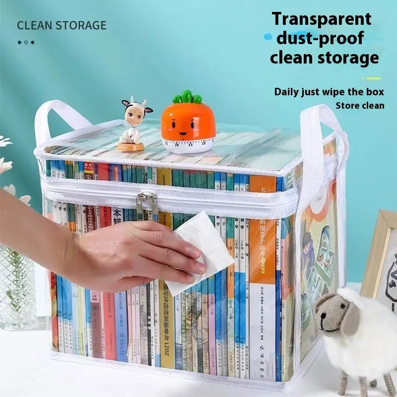 Large foldable PVC storage bag in black or white with transparent panels and a 24L capacity.