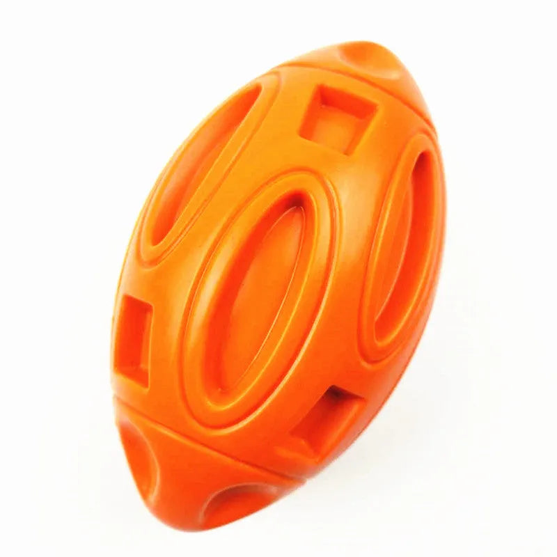 Blue green orange rubber squeaky dog chew toy for medium large breed aggressive chewers