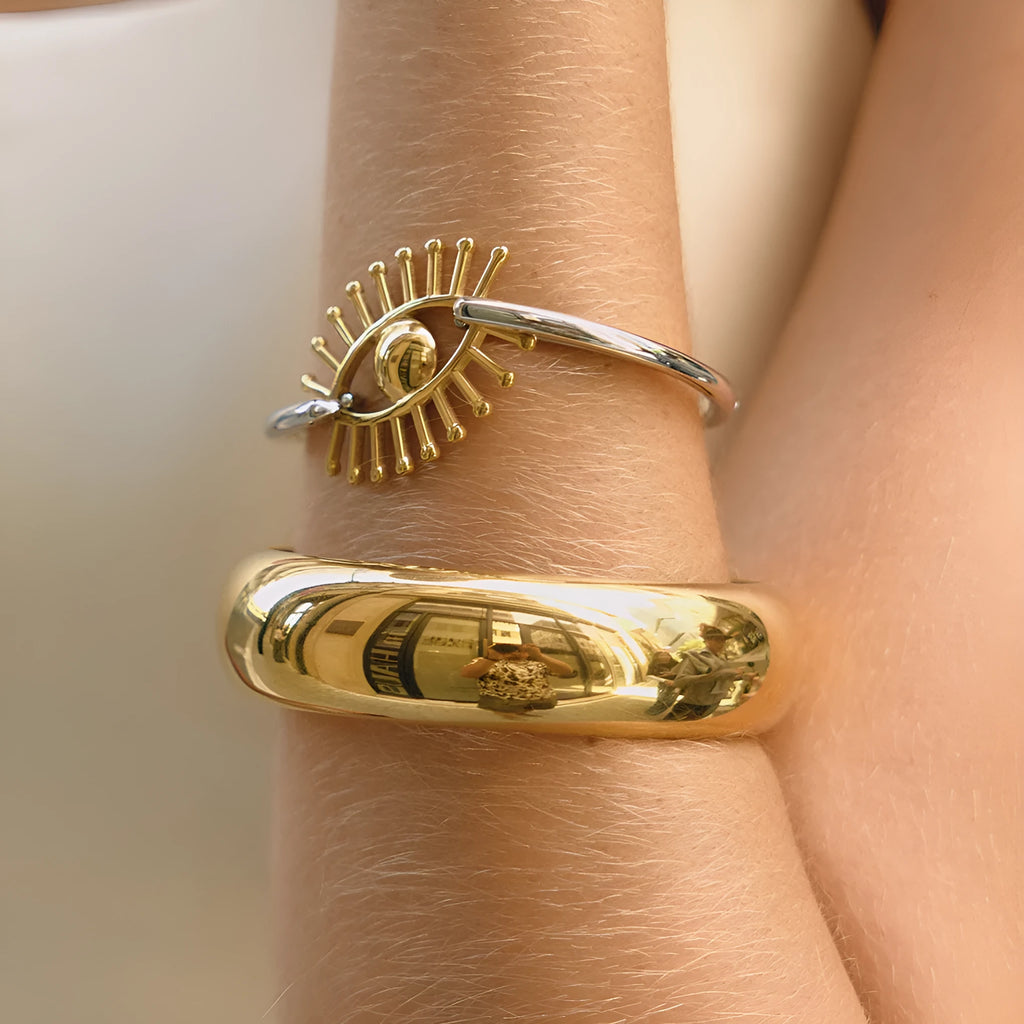 Stainless steel bracelet with Devil's Eye ornament in European American style, colour JDB0107032-PS