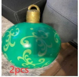 Large 60cm diameter inflatable PVC Christmas ball decoration for outdoor tree hanging