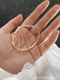 Women's purple silver natural pearl bracelet and necklace set with 14K gold gilding and irregular shaped pearls
