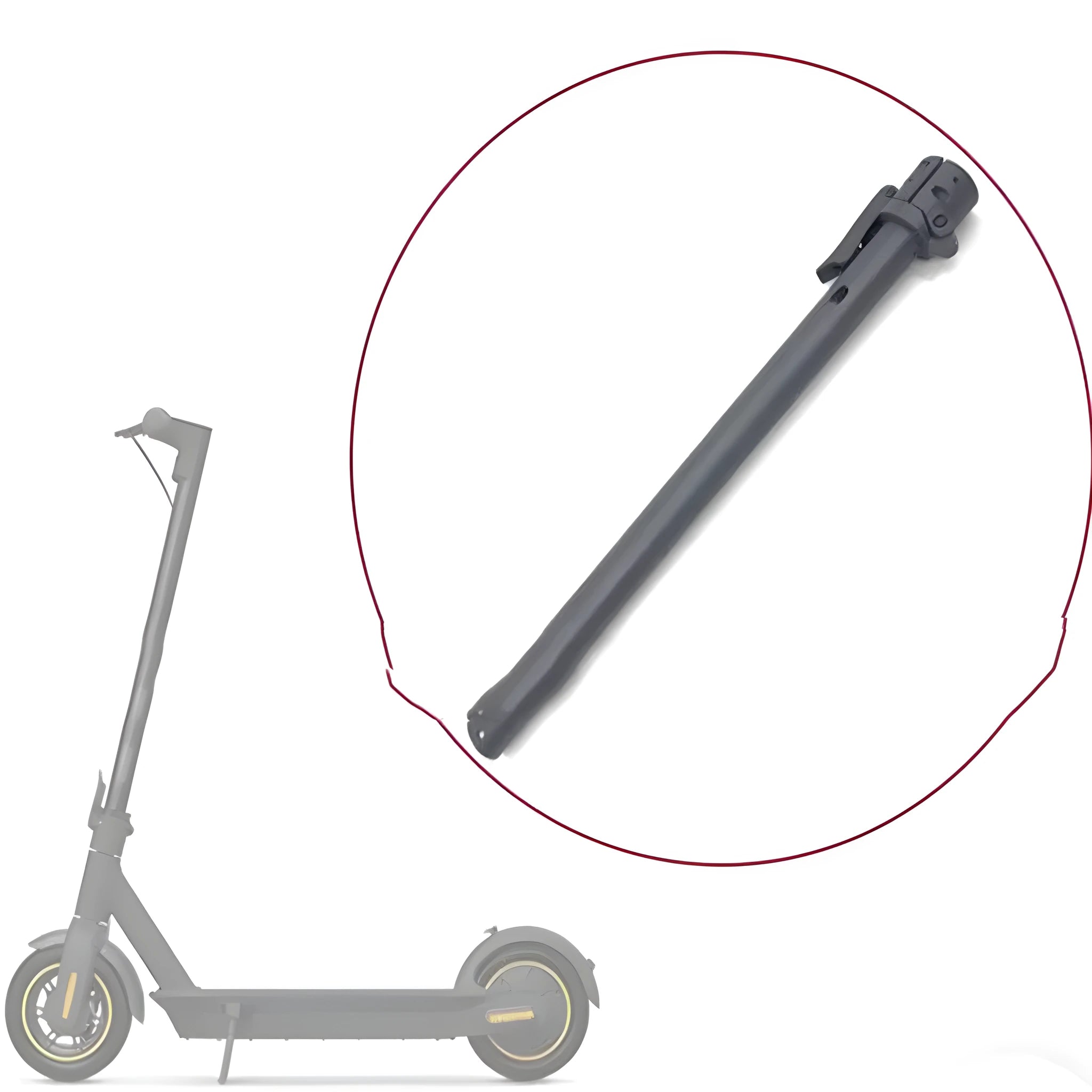 Black folding upright bar replacement part for a Nanbo No. 9 electric scooter.