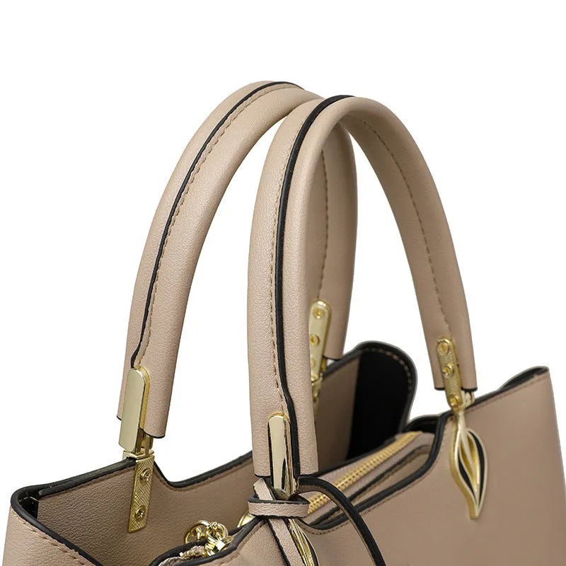 Women's PU leather messenger bag with multi-layer shoulder strap in various colour options