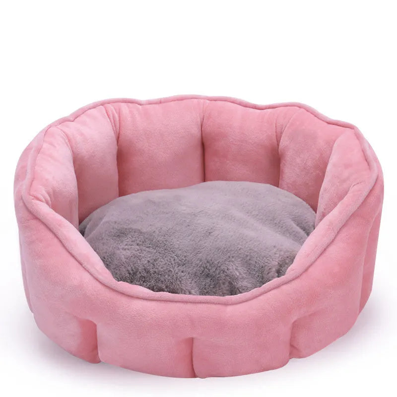 46cm cube cat kennel mat house with plush interior in grey, green, pink, or yellow colours