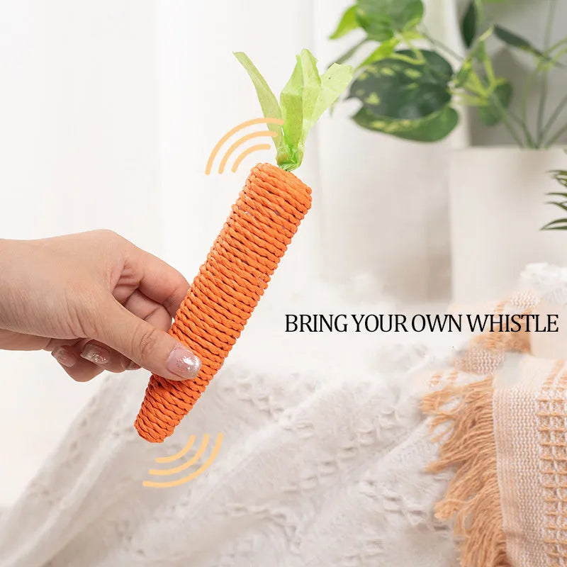 Cat toys collection showing carrot paper toys with ringing stones and tooth grinding sticks in L and S sizes