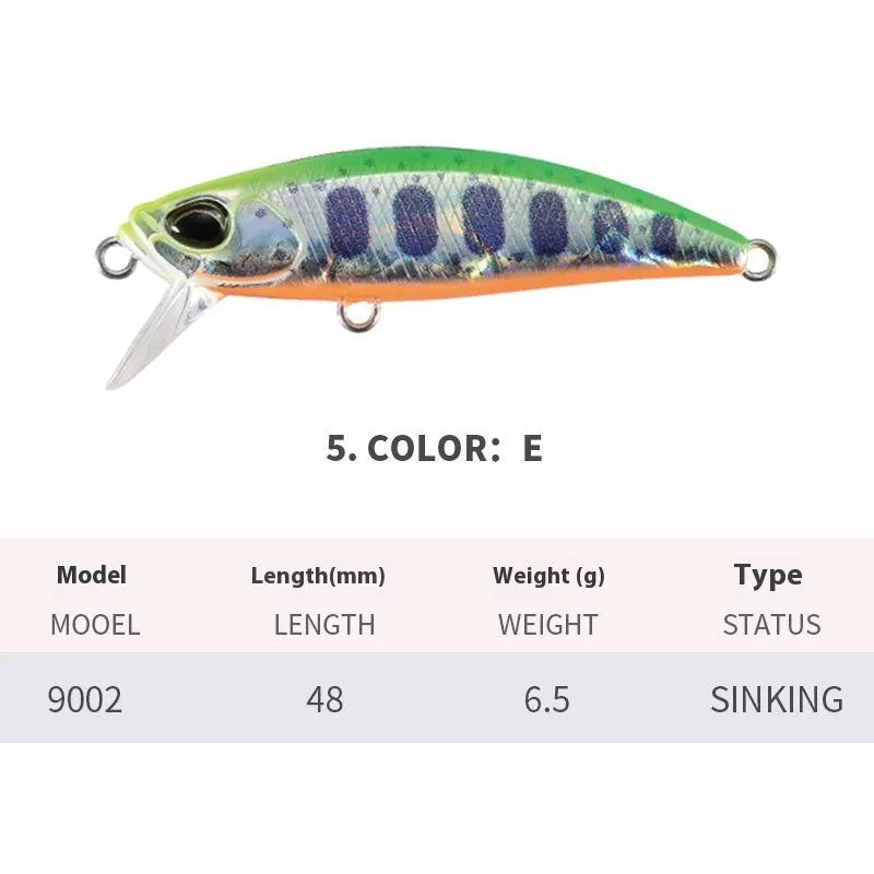 A 48mm Japanese Submerged Mino fishing rod lure for Mandarin Fish and Snakehead.