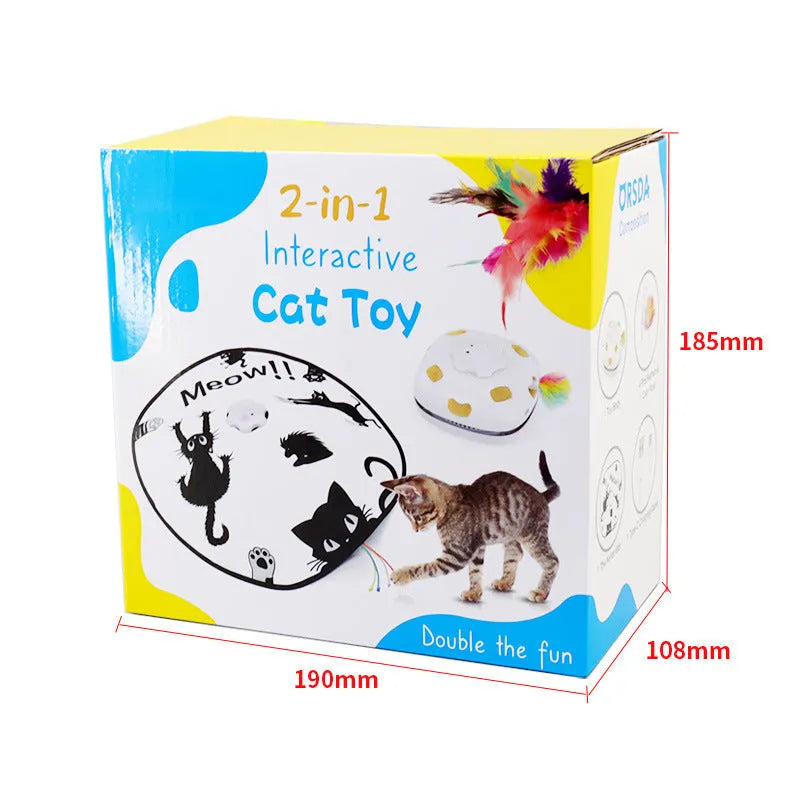 Plastic cat teaser toy measuring 19.8 x 11.5 x 19.5 cm with interactive design