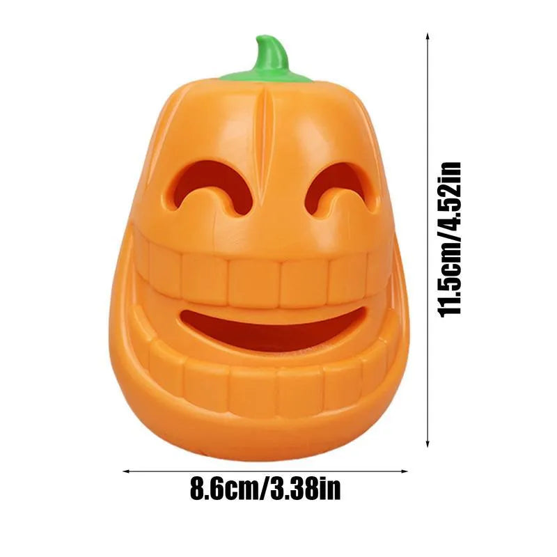 Yellow TPR pumpkin-shaped durable dog chew toy for aggressive chewers