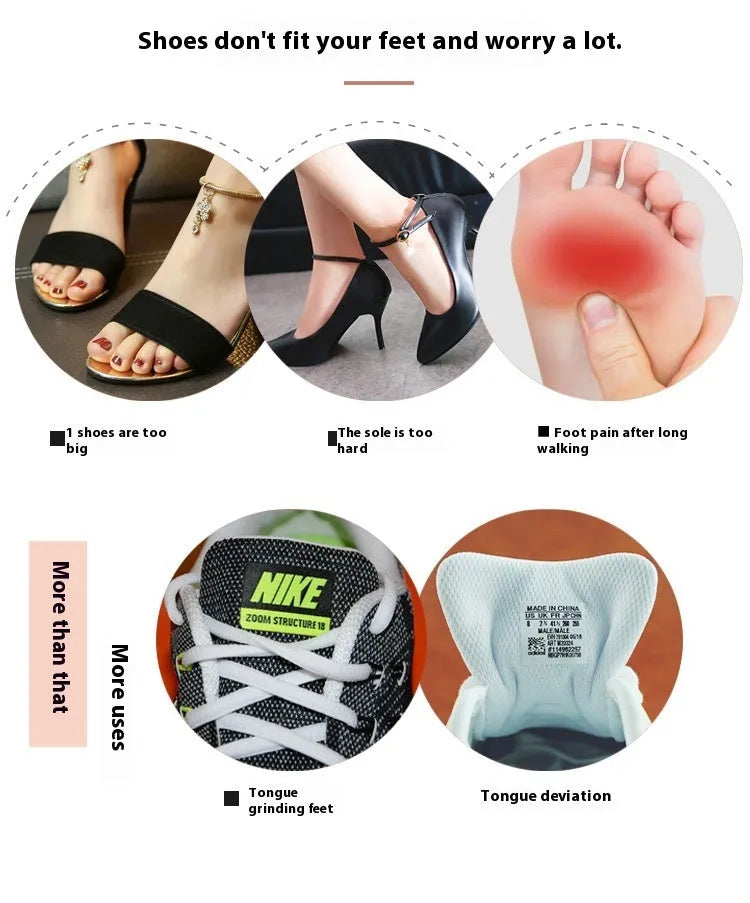 White thin felt anti-wear sticker for shoe tongue and front palm protection.