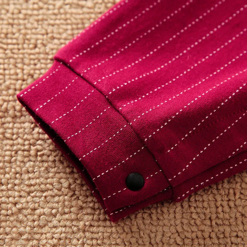 Wine red long-sleeved cotton baby boy romper one-piece suit laid flat