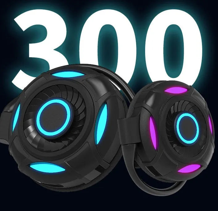 Black wireless Bluetooth earphones with hanging ear design showing ear hooks and USB charging port