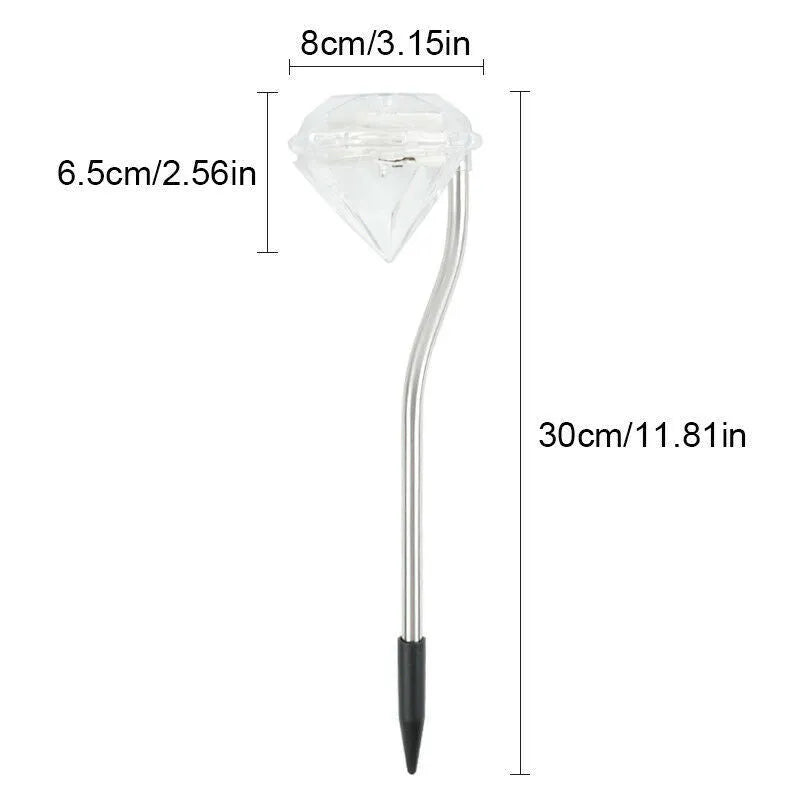 Solar powered diamond-shaped garden spotlight with adjustable angle and IP55 waterproof rating