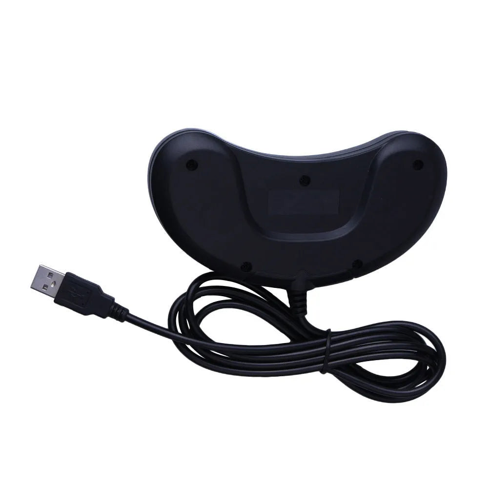 Black Sega USB PC game controller with 1.8 metre cable showing dimensions 15.5 x 8.5 x 2.5 cm