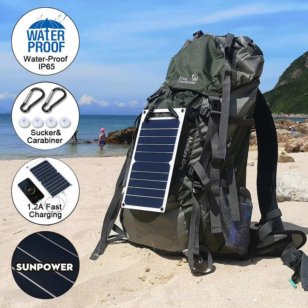 Semi-flexible monocrystalline solar panel 6W 5V with PET packaging for portable USB device charging
