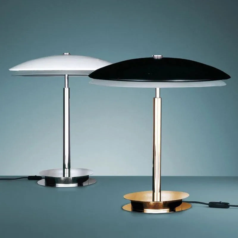 Black mushroom wrought iron bedside table lamp metal shade 400x450mm simple design