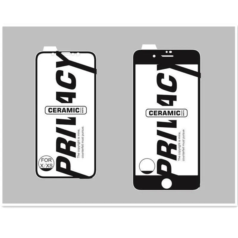 Ceramic matte anti-peep privacy screen protector for iPhone models with 30 degree privacy protection