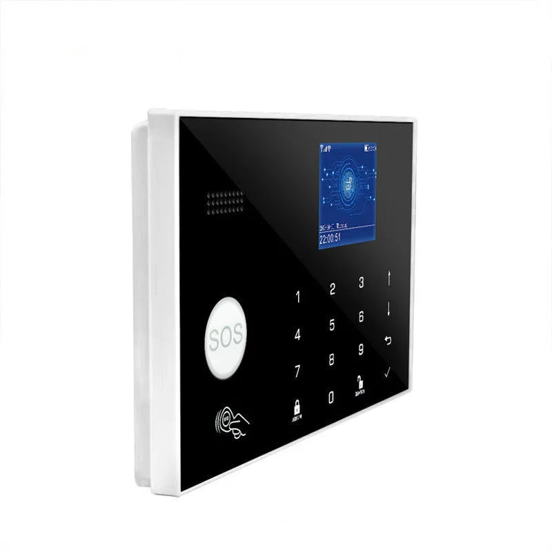 Intelligent WiFi GSM touch button household burglar alarm host with dual-network connectivity