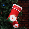 American-style non-woven fabric Christmas stocking decoration in Elk, Old Man, or Snowman design.