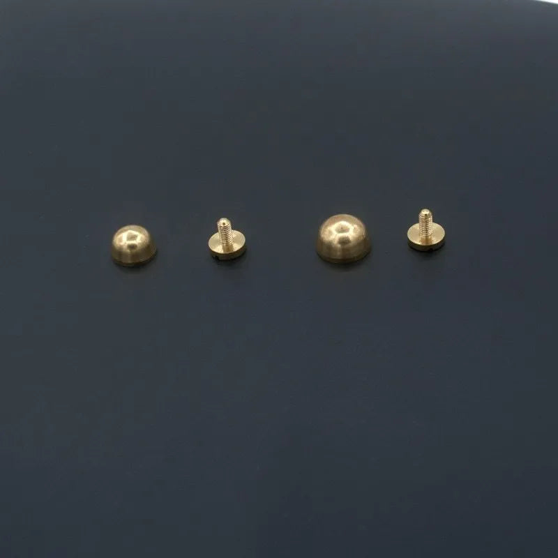 Brass decorative buckle foot nails in 10x6mm and 12x7mm round and bucket shapes
