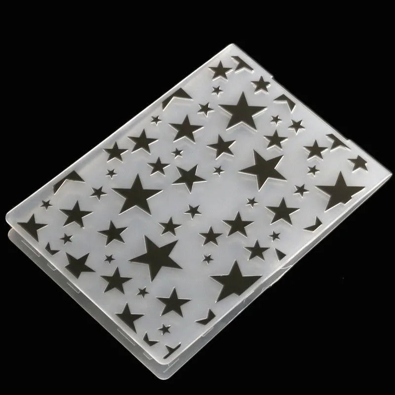 Plastic folding cake decorating mould showing windmill and five-pointed star design options